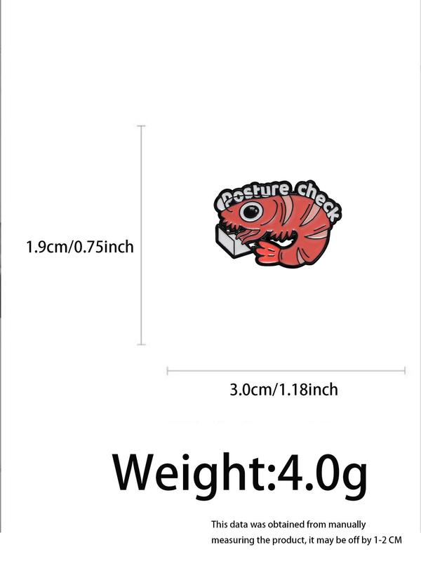 Cute Lobster Design Brooch, 2024 New Style Fashionable Letter Pattern Badge for Clothes & Hat & Bag,  Enamel Pin Suitable for Backpacks, Jeans, Scarves, Hats Decoration