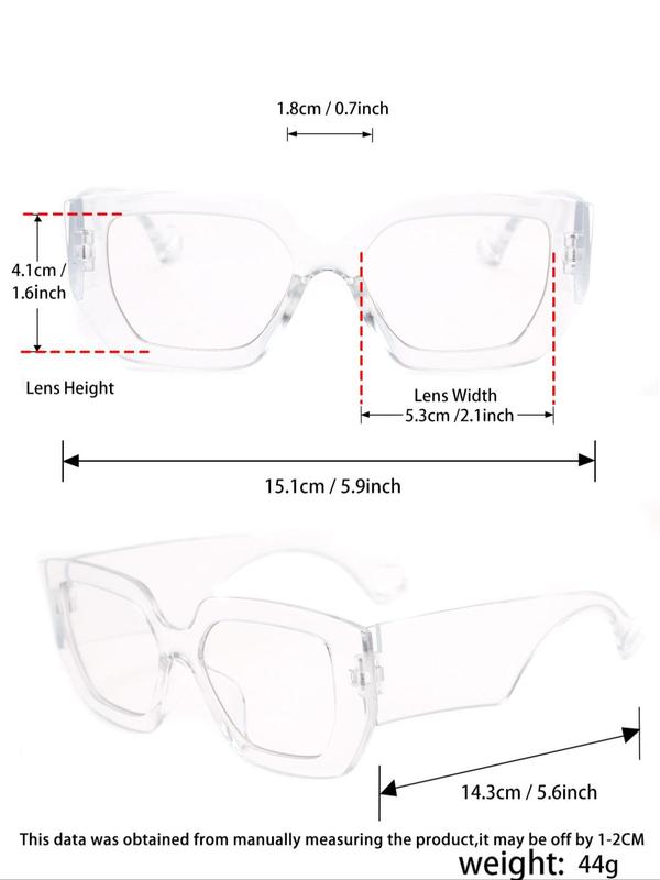 Unisex Vintage Square Frame Eyeglasses, Trendy Casual Eyeglasses for Everyday Use, Fashion Accessories for Outdoor Activities