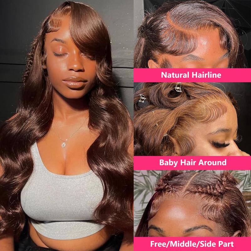 Bling Hair Glueless 5x5 Body Wave Lace Closure Human Hair Wig 30 32inch Chocolate Brown Body Wavy 13x4 Transparent Lace Front Human Hair Wigs Pre-plucked 180Density 13x6 Frontal Transparent Lace Wig For Women On Sale