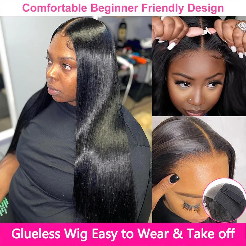 Ready to Wear and Go Glueless Wig Straight for Women Pre Plucked Brazilian 5x5 6x4 Transparent Lace Closure Human Hair Wigs Pre Cut 30 Inch Bling Hair On Sale 180%