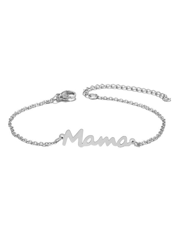 Mama Letter Detail Bracelet, Fashion Matching Bracelet Jewelry for Party, Daily Clothing Decor, Trendy All-match & Exquisite Jewelry for Birthday Gift