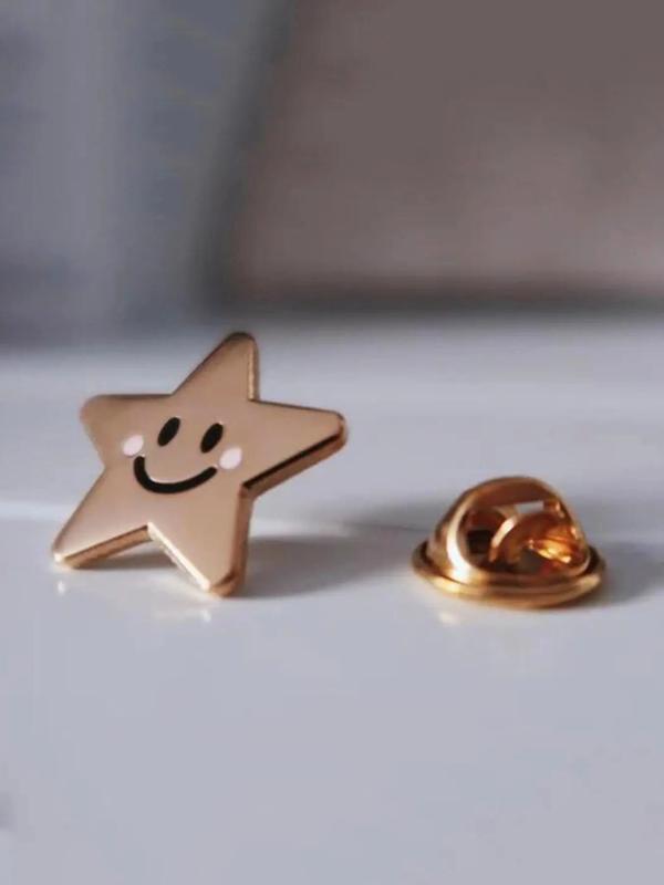 Elegant Star Shaped Brooch, Cute Fashion Alloy Badge for Women & Men, Trendy Pin Suitable for Backpacks, Jeans, Scarves, Hats Decoration