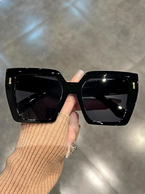 Unisex Elegant Oversized Square Frame Sunglasses (1 Pair), Trendy Casual Sunglasses for Everyday Use, Fashion Accessories for Outdoor Activities