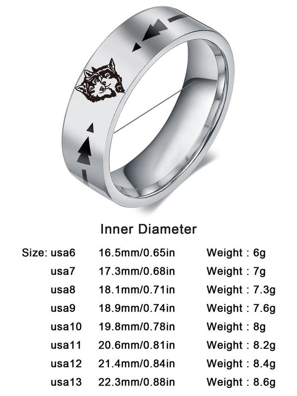  Casual Wolf Arrow Pattern Ring for Men & Women, Trendy Stainless Steel Couple Rings Jewelry, Fashion Jewelry Accessories for Women & Men