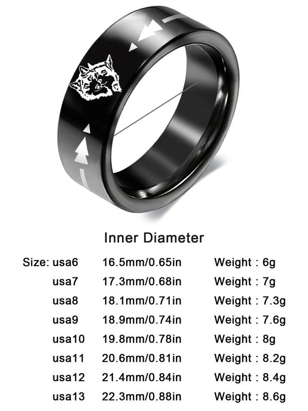  Casual Wolf Arrow Pattern Ring for Men & Women, Trendy Stainless Steel Couple Rings Jewelry, Fashion Jewelry Accessories for Women & Men