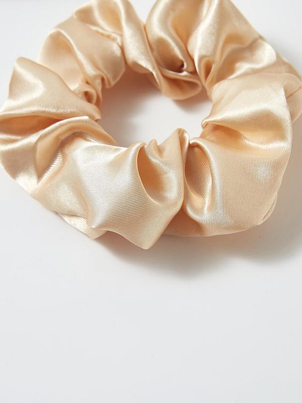 Solid Color   Leopard Pattern Ruched Scrunchie Hair Tie, Casual Simple Hair Accessories for Women & Girls, Minimalist Headwear Suitable for Thick Hair