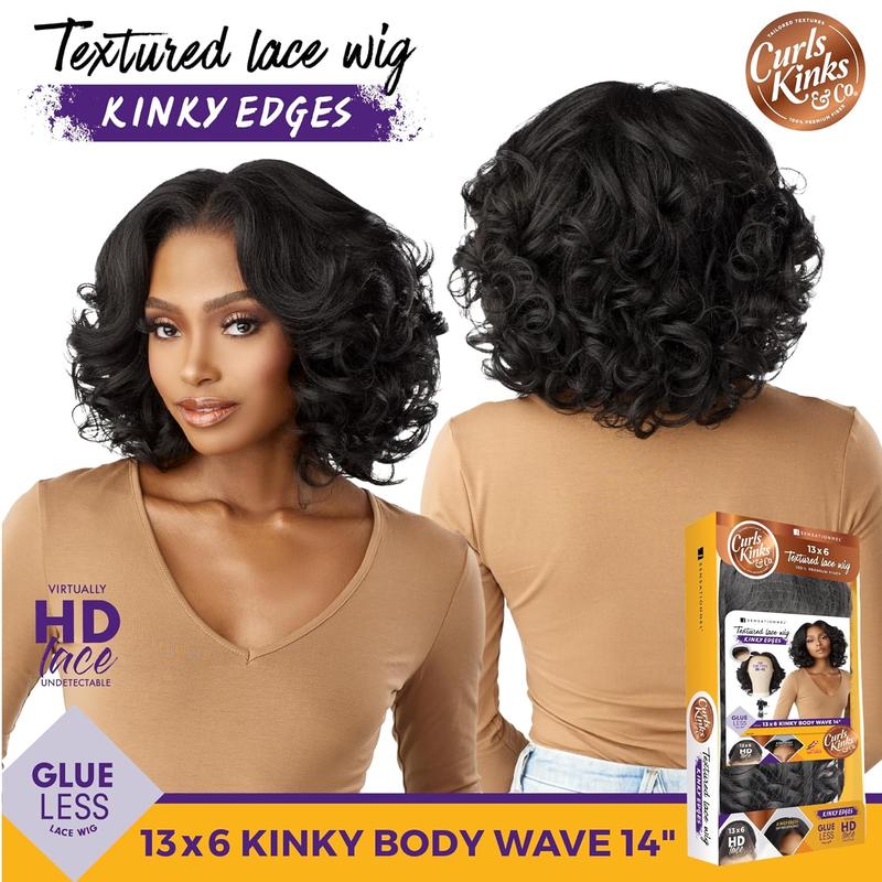 Sensationnel Kinky Edges 13x6 HD Lace Wig - Kinky Body Wave 14