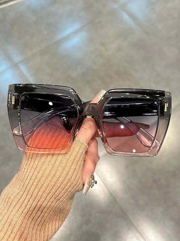 Unisex Elegant Oversized Square Frame Sunglasses (1 Pair), Trendy Casual Sunglasses for Everyday Use, Fashion Accessories for Outdoor Activities