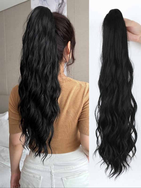 16 Inch Long Body Wavy Ponytail Extension, Natural Looking Synthetic Hair Piece with Hair Claw for Daily Use, Natural Fluffy Hair Clip on Hair Extension for Women