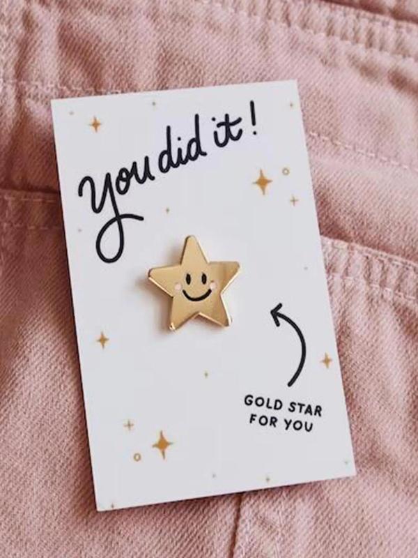 Elegant Star Shaped Brooch, Cute Fashion Alloy Badge for Women & Men, Trendy Pin Suitable for Backpacks, Jeans, Scarves, Hats Decoration