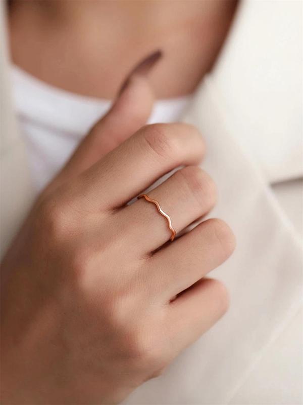 Simple Plain Color Copper Ring, Fashion Accessories for Women, Casual Promise Ring for Party, Daily Decor, Trendy All-match & Exquisite Jewelry for Gift