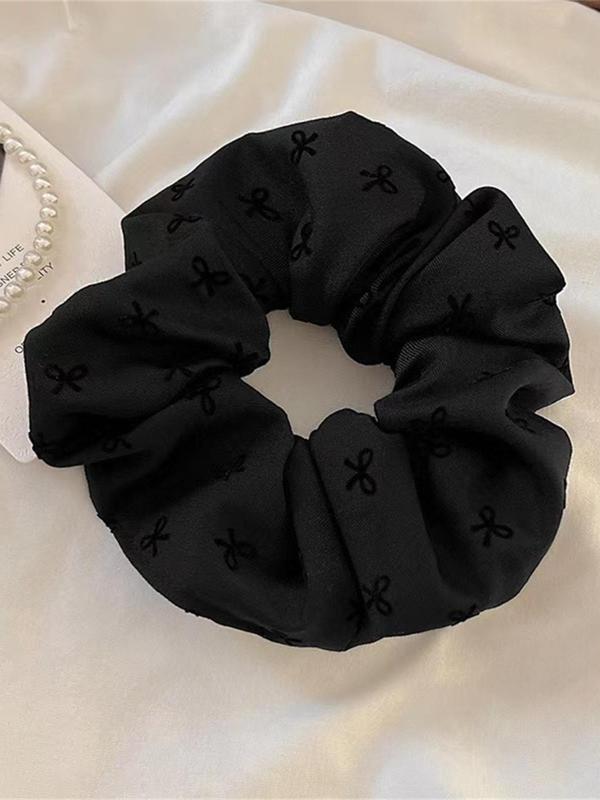 Polka Dot & Heart & Bow Decor Ruched Hair Tie, Cute Scrunchie for Women & Girls, Minimalist Headwear for Thick Hair, Fashion Hair Accessories for Party, Daily