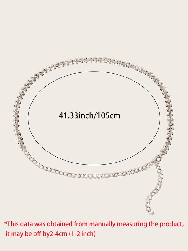 Women's Elegant Leaf Shape Chain Belt, Exquisite Trendy Adjustable Belt for Women, Fashionable Clothes Accessories for Daily & Party Decoration