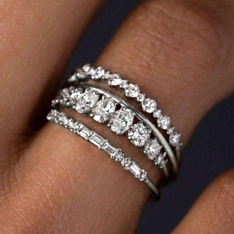 Gold Stackable Rings Set Minimalist Thumb Everyday Ring Statement Promise Wedding Bands Engagement Rings For Women Teen Girls Jewelry Gifts