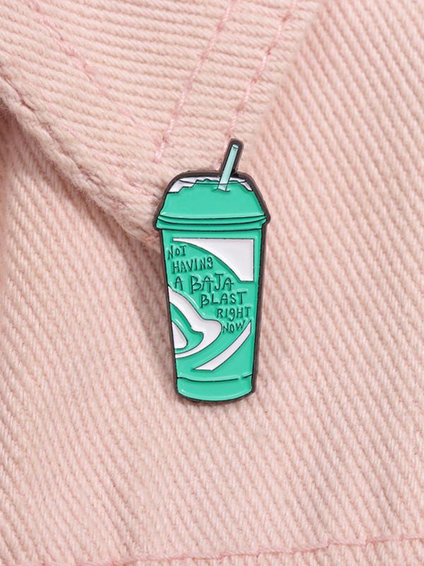 Drink Design Brooch, Fashion Alloy Badge for Daily Clothing Decor, Casual Clothes Accessories for Men & Women