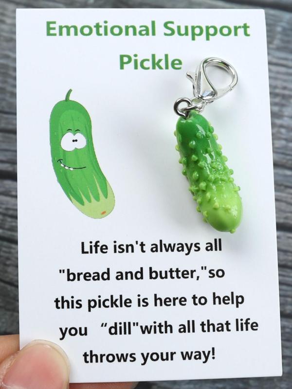 Cute Pickle Design Keychain, Funny Emotional Support Pickle Keychain for Birthday, Bachelor Party, Fashion Accessories for Daily Use