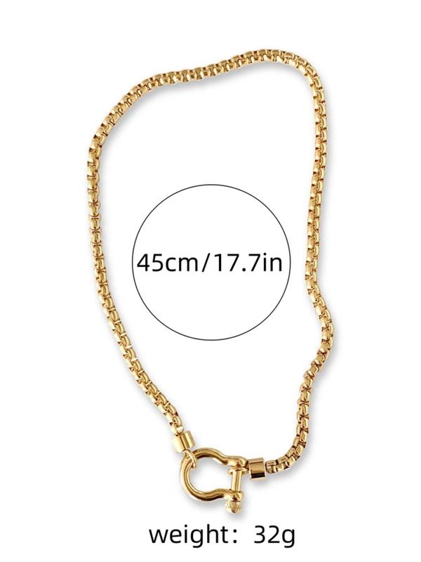 Waterproof Stainless Steel Chain Necklace, Unisex Casual Trendy Pendant Necklace, Fashion Jewelry for Party, Daily Decor, Trendy All-match & Exquisite Jewelry for Birthday Gift