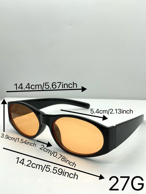 Women's Trendy Tinted Lens Oval Frame Sunglasses, Vintage Casual Sunglasses for Everyday Use, Fashion Accessories for Outdoor Activities