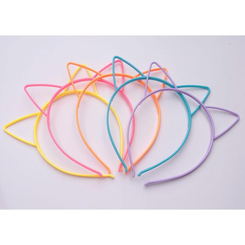 5 Pack Cat Ear Headband Plastic Cute Multi Color Hair Bands Hair Hoops Headwear Accessories for Women Girls Birthday Parties Decoration Costume Daily Wear