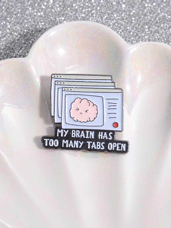 Cartoon Brain Pattern Brooch, Cute Brooch Pin for Women & Men, Enamel Pin Suitable for Backpacks, Jeans, Scarves, Hats Decoration