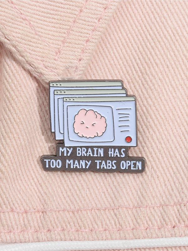 Cartoon Brain Pattern Brooch, Cute Brooch Pin for Women & Men, Enamel Pin Suitable for Backpacks, Jeans, Scarves, Hats Decoration