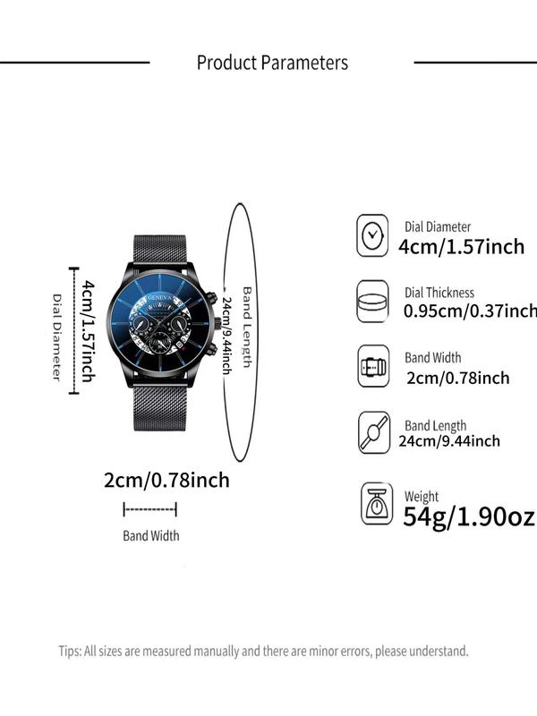 Men's Business Round Dial Quartz Watch, Casual Trendy Wristwatch with Stainless Steel Strap , Fashionable Accessories Perfect Gift for Men without Box