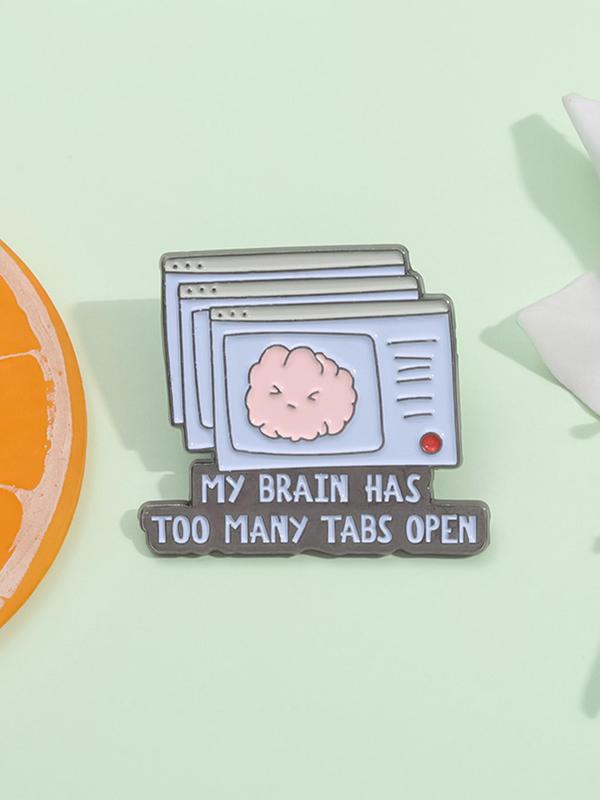 Cartoon Brain Pattern Brooch, Cute Brooch Pin for Women & Men, Enamel Pin Suitable for Backpacks, Jeans, Scarves, Hats Decoration