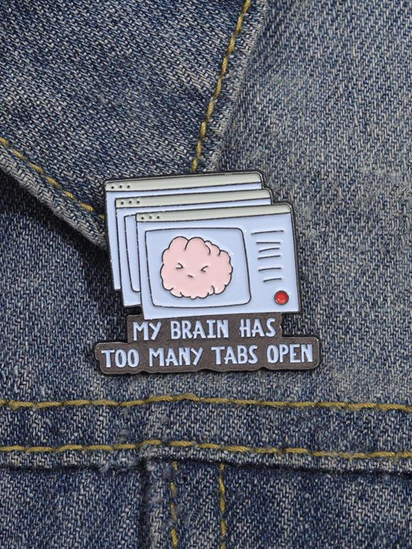 Cartoon Brain Pattern Brooch, Cute Brooch Pin for Women & Men, Enamel Pin Suitable for Backpacks, Jeans, Scarves, Hats Decoration