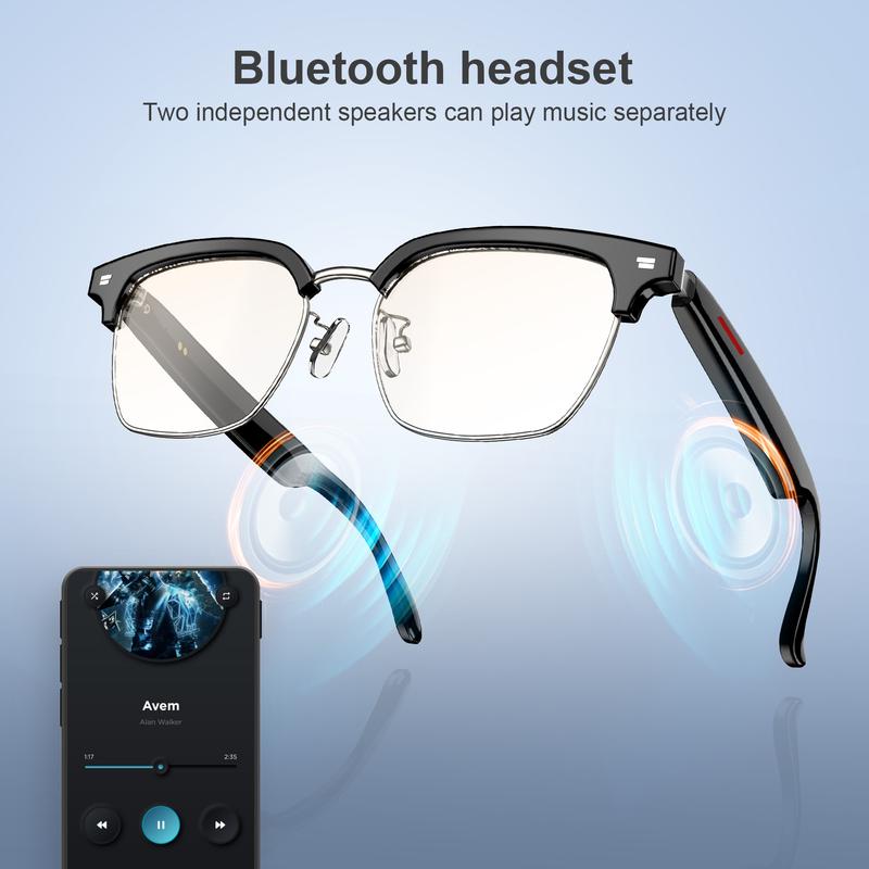 Smart Glasses, Multifunctional Anti-blue Light Glasses, Wireless Headphone Smart Glasses for Listening To Music & Calling - UV Protective