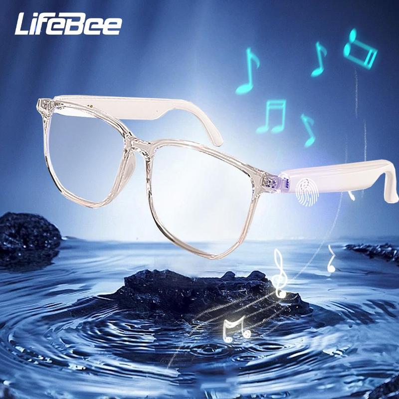 LIFEBEE Smart Glasses, Polarized BT Sunglasses with Built-in High-sensitivity Microphone Speaker, Electronic Gadgets, UV Resistant Audio Smart Sunglasses for Women