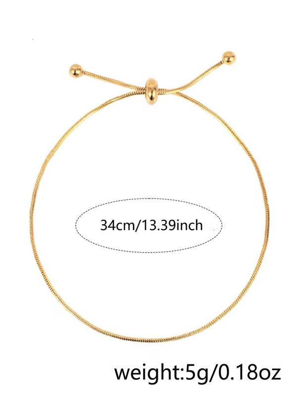 Women's Elegant Minimalist Drawstring Design Anklet, Exquisite Trendy Adjustable Anklet, Fashionable Body Jewelry for Women & Girls