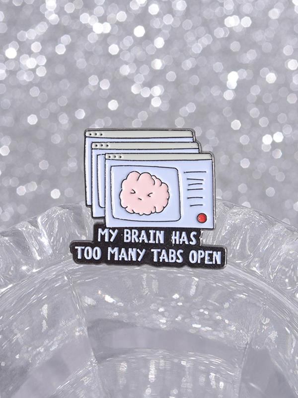 Cartoon Brain Pattern Brooch, Cute Brooch Pin for Women & Men, Enamel Pin Suitable for Backpacks, Jeans, Scarves, Hats Decoration