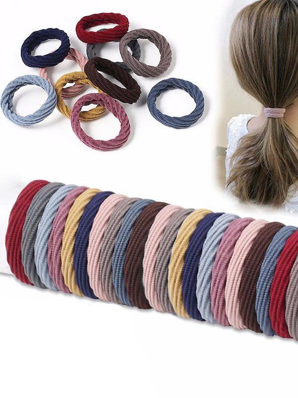 Simple Plain High Elastic Hair Tie, Casual Versatile Hair Accessories for Women, Minimalist Ponytail Holder for Daily Use