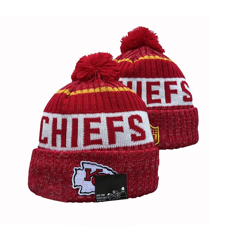 Kansas City Beanie Football Knit Beanie Pom Hat for Men Sport Fans Winter Cuffed Cap