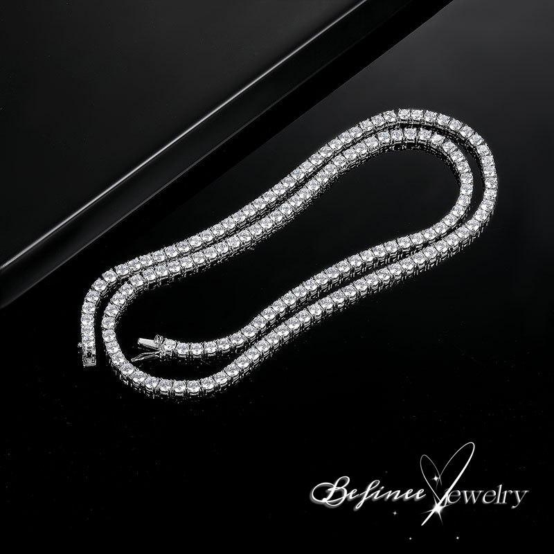 3mm 6mm white gold-plated tennis chain choker necklace for Women and Men handmade gifts   And gift  boxes