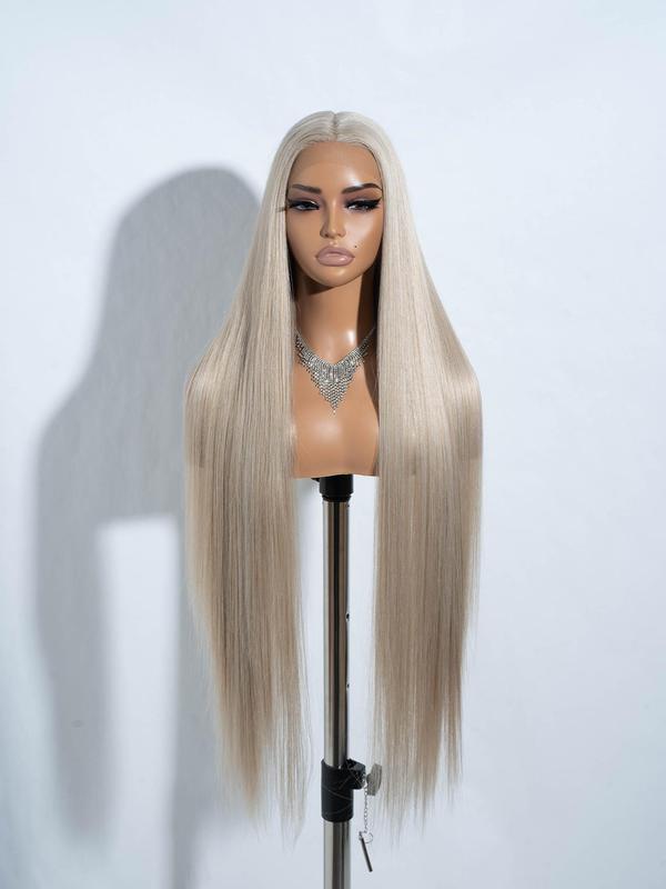 38 Inch Long Straight Lace Front Wigs for Women, Gorgeous Fluffy Wigs without Bangs, Synthetic Heat Resistant Fiber Pre Plucked Hairline Wigs for Party, Daily Use Glueless