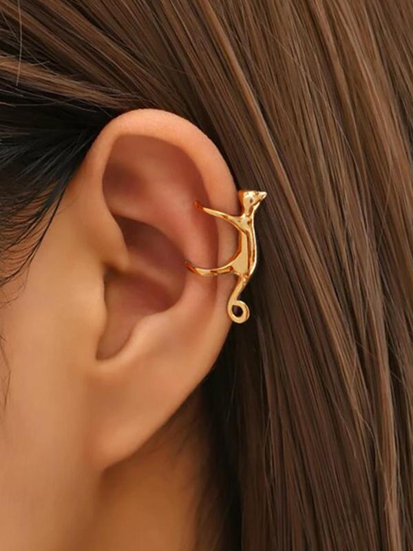 Cute Cat Design Ear Cuff,  Fashionable and Creative without Piercing Jewelry for Party, Daily Clothing Decor, Trendy All-match & Exquisite Jewelry for Birthday Gift