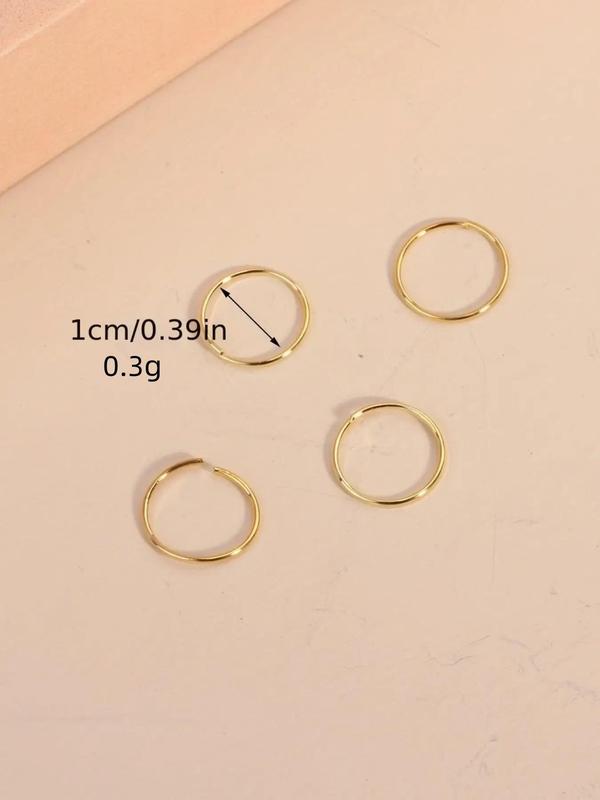 Unisex Simple Style Nose Rings for Gift, 20pcs box Minimalist Trendy Hoop Nose Ring, Nose Piercing Jewelry, Fashionable Body Jewelry for Women & Men for Daily Decoration