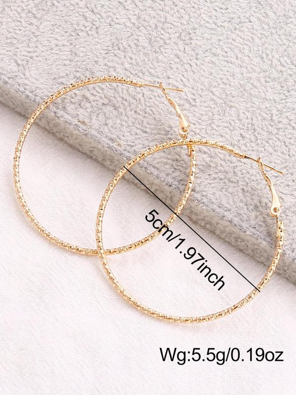 1 Pair Women's Elegant Fashion Exaggerated Hoop Earrings, Casual Trendy Jewelry, Simple Round Ear Jewelry For Daily Wear