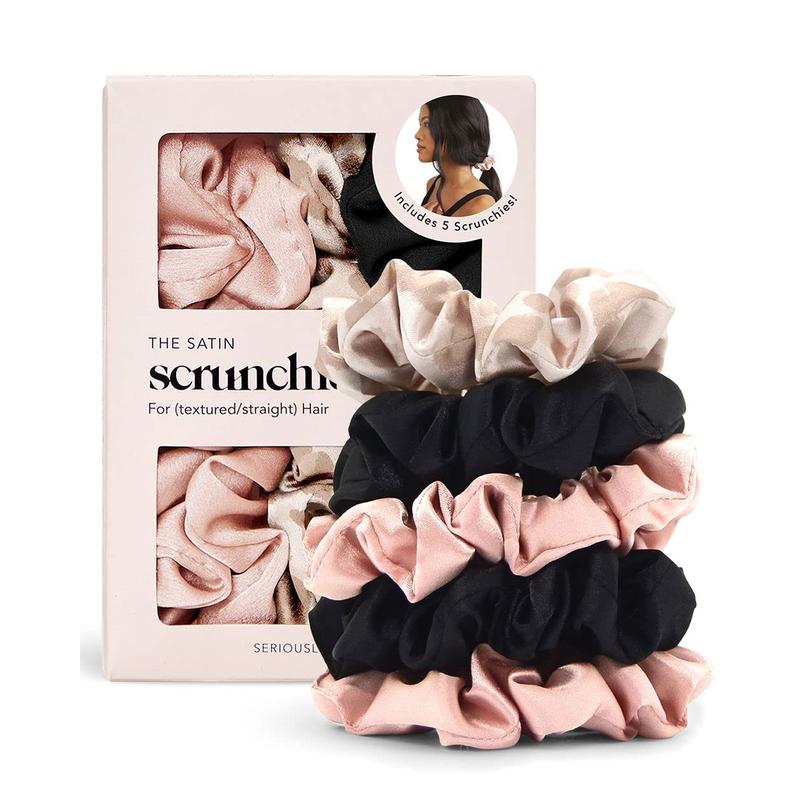 Kitsch Satin Hair Scrunchies for Women, Softer than Silk Scrunchies for Hair, Satin Scrunchies for Girls, Satin Hair Ties for Women, Silk Hair Ties No Damage, Silk Ponytail Holders, 5Pcs Assorted Kitsch