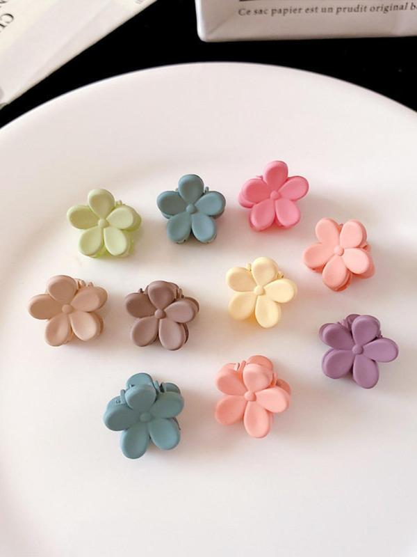 Cute Flower Shaped Hair Clips, Colorful Hair Accessories for Women & Girls, Minimalist Headwear Suitable for Thick Hair