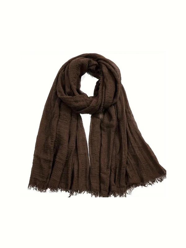 Women's Solid Color Scarf,  Fashionable Soft Comfortable Shawl for Daily Wear, Casual Versatile Scarf Gift for Women Girl Outdoor