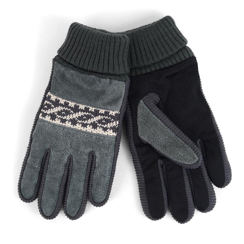 Men's Genuine Leather Non-Slip Grip Winter Gloves with Soft Acrylic Lining