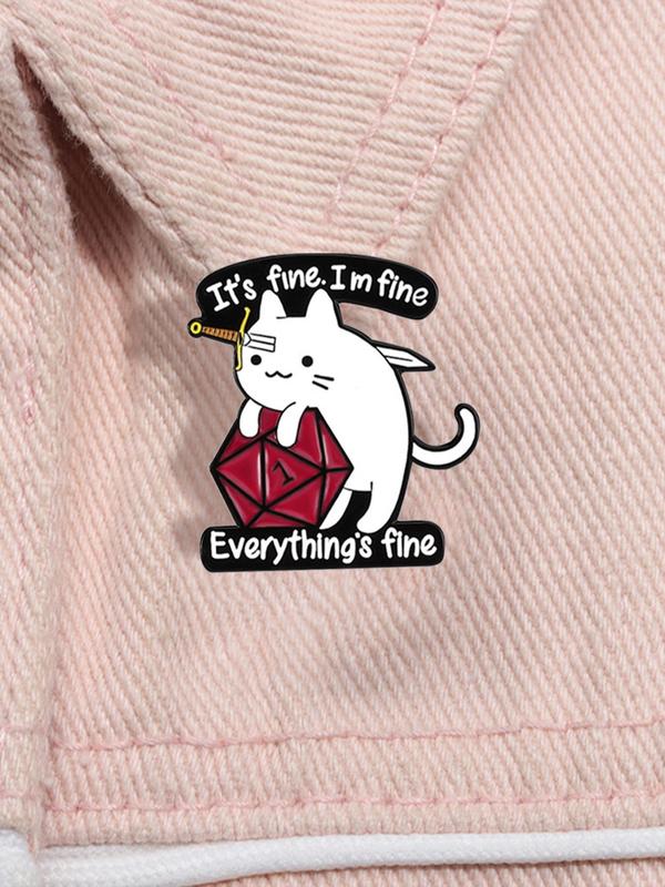 Cartoon Cat Brooch, Cute Animal Badge for Daily Clothing Decor, Trendy All-match & Exquisite Brooch for Birthday Gift