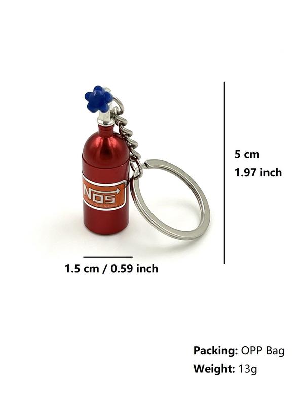 Creative Unique Bottle Shape Design Alloy Keychain, Personalized Fashion Simple Car Keychain Accessories, Funny Keyring, Creative Key Chain Ring, Male Birthday Gift