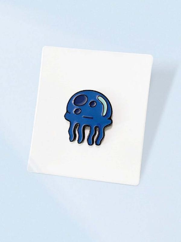 Cute Cartoon Jellyfish Design Brooch, Fashion Alloy Badge for Women & Men, Enamel Pin Suitable for Backpacks, Jeans, Scarves, Hats Decoration