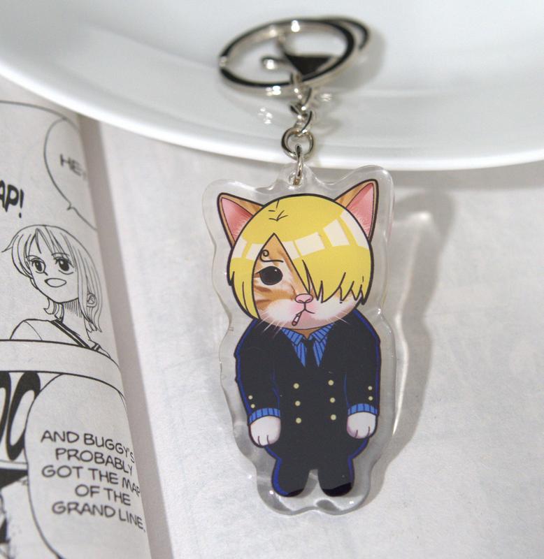 Pirate Cat Keychain | Double-Sided Acrylic Design