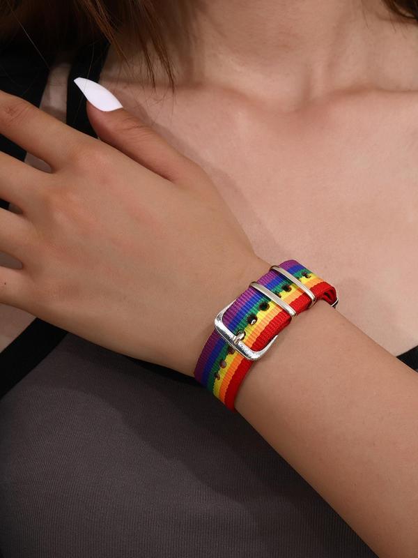 Women's Street Style LGBT Rainbow Bracelet, Trendy Colorful Matching Bracelet for Daily & Party Decor, Fashionable Y2k Accessories for Women & Girls