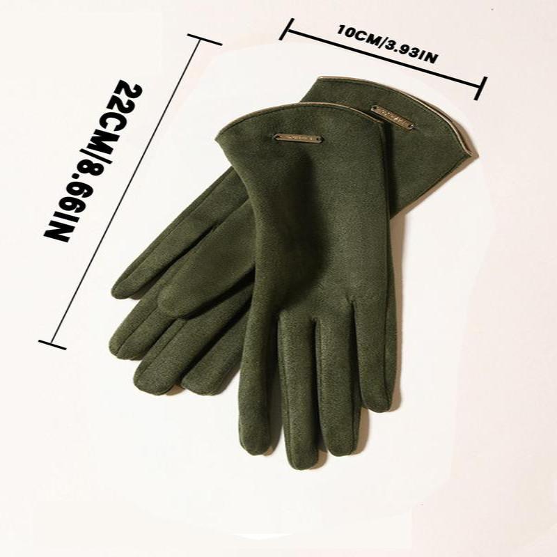 Women's Solid Color Touch Screen Gloves, Fashionable Warm Gloves for Fall & Winter, Elegant All-match Fashion Accessories for Daily Wear