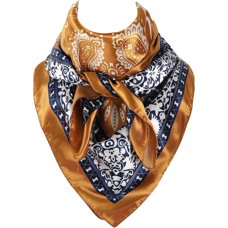 35 Inch  Rag Cowboy Scarves for Men, Large Rancher Neckerchief Silk Feel, Oversize Western Bandana